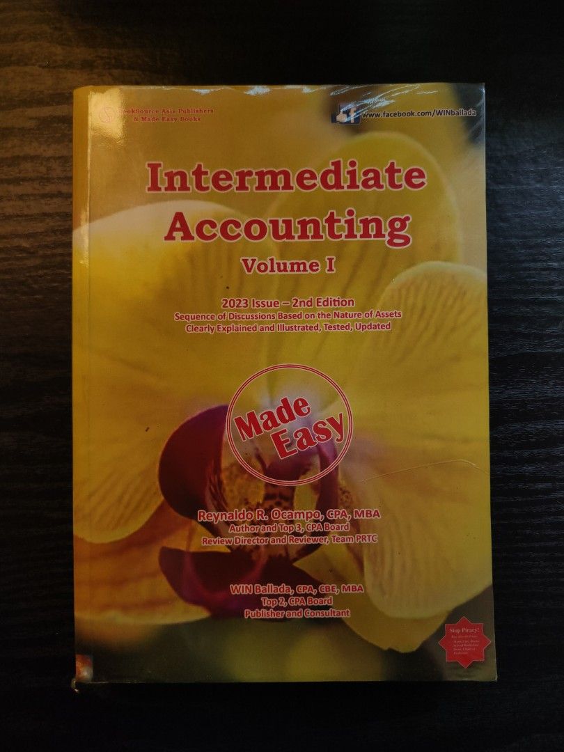 Intermediate Accounting Volume 1 by Reynaldo R. Ocampo (Category: Textbooks) located in Mabalacat. Submitted by cyrellebri28433 (Listing ID 1463371839, Image 1). Description: .