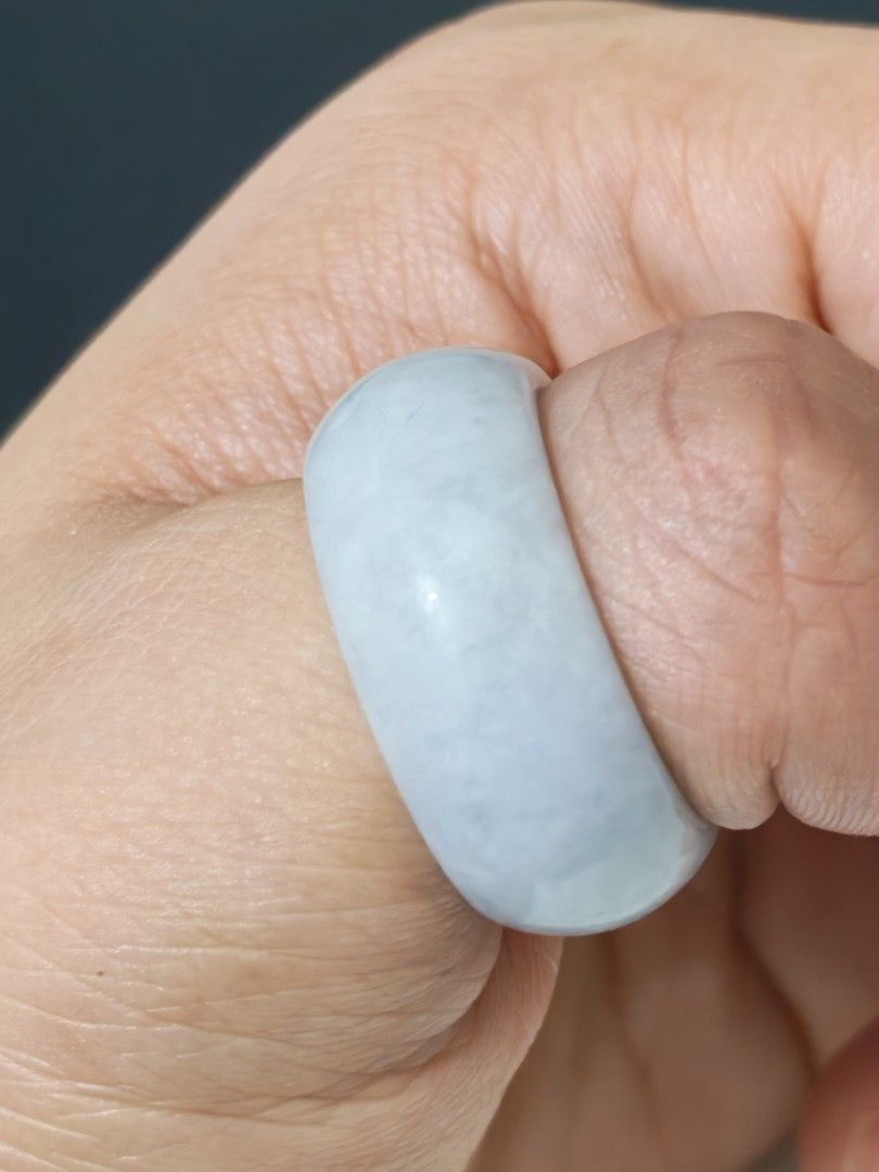 Jade ring (Category: Jewelry) located in Bacoor. Submitted by jadeitemaster (Listing ID 1463520934, Image 3). Description: White with little purple coloring Size big for men. 19mm Diameter For Thumb ring also can..
