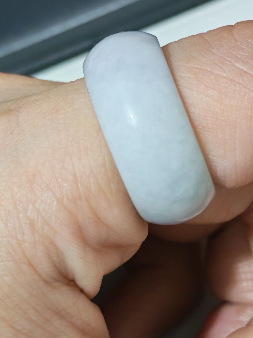 Jade ring (Category: Jewelry) located in Bacoor. Submitted by jadeitemaster (Listing ID 1463520934, Image 2). Description: White with little purple coloring Size big for men. 19mm Diameter For Thumb ring also can..