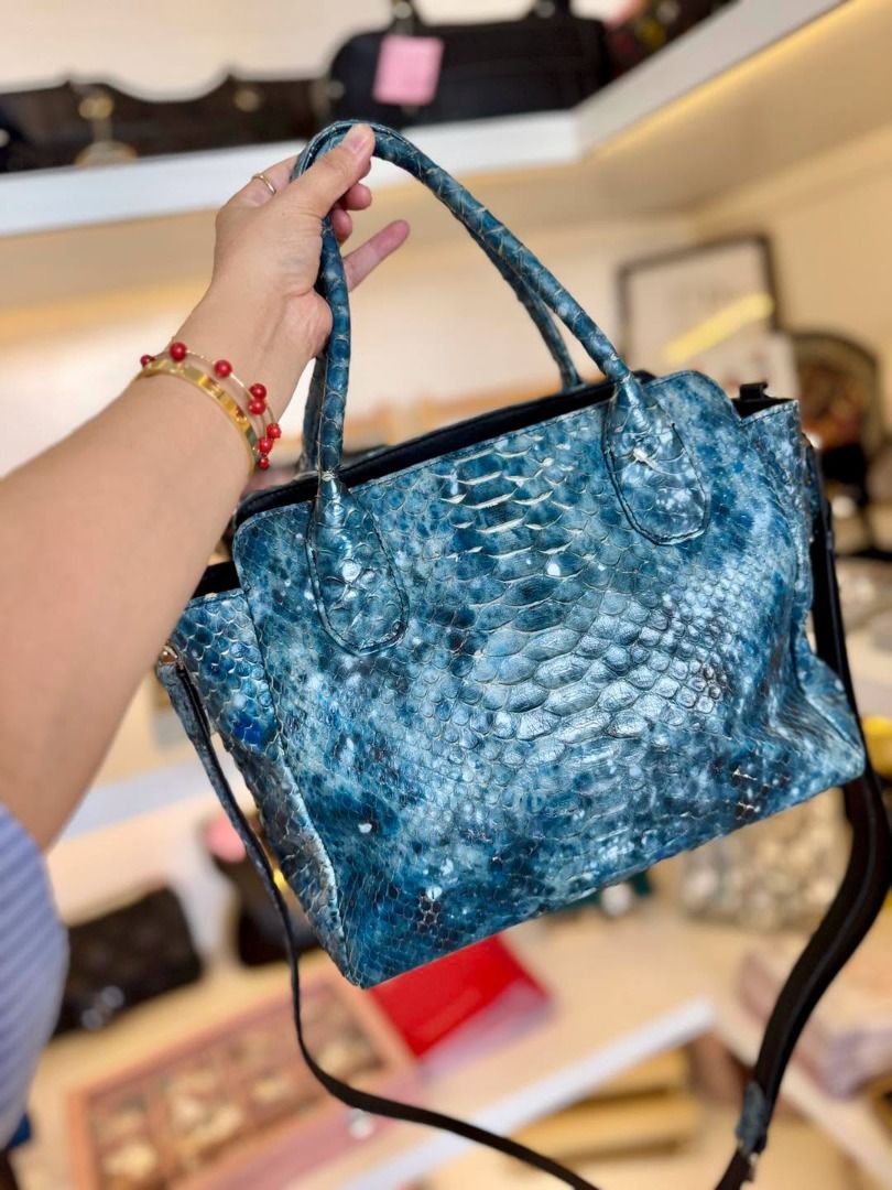 JAPAN-SOURCED REPTILE LEATHER TWO-WAY BAG (Category: Cross-body Bags) located in Baguio. Submitted by asna_taku (Listing ID 1463397947, Image 3). Description: 🐊 JAPAN-SOURCED REPTILE LEATHER TWO-WAY BAG 🇯🇵 A rare and beautiful piece in a gorgeous blue-toned reptile leather—eye-catching, elegant, and surprisingly lightweight. ✨ 👜 Japan sourced 📖 With original JRA booklet 💙 Rare color ✨ Two-way style — carry by the handles or use the long str