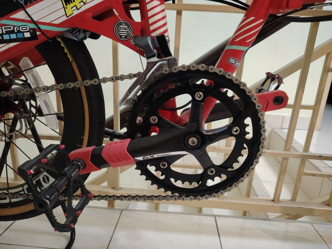 JAVA Folding Bike (406) (Category: Bicycles) located in Klang. Submitted by blackpanther_95 (Listing ID 1463464636, Image 2). Description: Java Fit 20" Foldie - Fully Loaded This is the model before MCO. Sram X9 Groupset - 2x10 Avid Elixir Hydraulic Brake 180mm Disc Jagwire Cables Promend Pedal Cateye Velo+ Rockbros bag Tyre pump Comes with all the accessories: bike stand, bike light, topcage bag, rhino walk carrier bag and more. Bicycle is in Kl