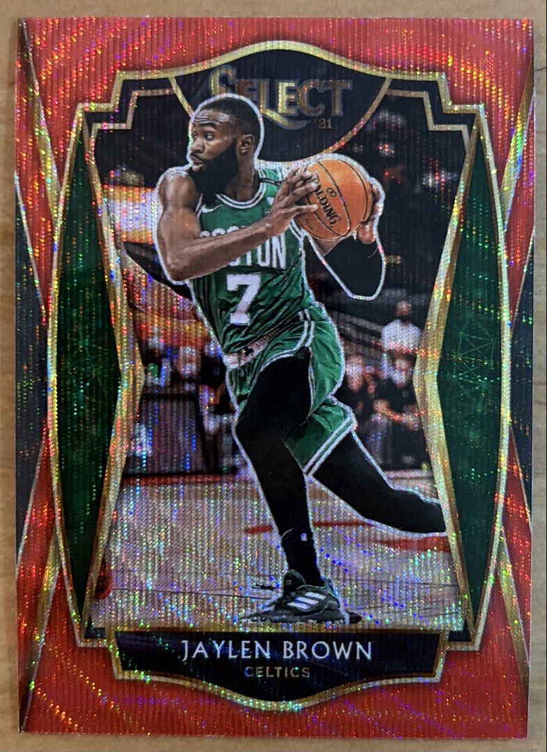 Jaylen Brown | NBA Cards ~ Premier Level '20 - '21 [Red] (Category: Raw Singles) located in Makati City. Submitted by cardlab (Listing ID 1463432848, Image 1). Description: Items are 💯 authentic/original/legit. About The Card: • '20 - '21 Premier Level • Card No. 164 • Red FOR: • Cards ₱99 and below with Card Sleeves • Cards ₱100 and up with Used Toploader • ₱10 for Bnew Tops Packaging (If Shipping): ✔️ Plastic cover ✔️ Cardboard ✔️ Bubble wrap 