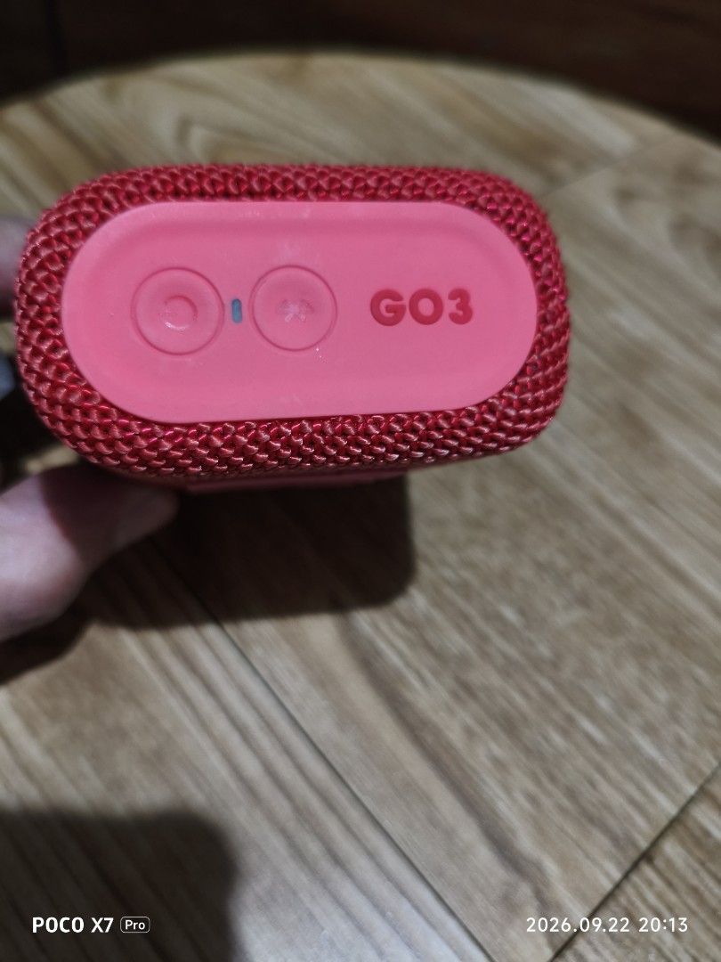 JBL GO 3 Portable Waterproof Bluetooth Speaker Pink (Category: Soundbars, Speakers & Amplifiers) located in Baguio. Submitted by baguiobeans (Listing ID 1463460395, Image 3). Description: - Pink JBL GO 3 portable speaker - Waterproof design for any adventure - Easy Bluetooth connectivity - Convenient USB-C charging - Surprisingly loud and clear sound for its size - Built-in loop for easy carrying.