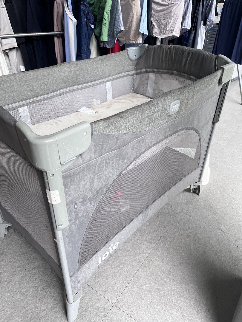Joie Playpen with Play Mat and Arch (Category: Infant Playtime) located in Quezon City. Submitted by ashlymae (Listing ID 1463396019, Image 3). Description: - Joie brand playpen - Includes padded mattress and colorful play mat with arch - Mesh sides for good ventilation - Easy to fold and transport - Minor marks on mattress and frame - Seldom used - Di po masyado nagamit natambak lang - need lang labhan - message for offer deals!! - with free pin