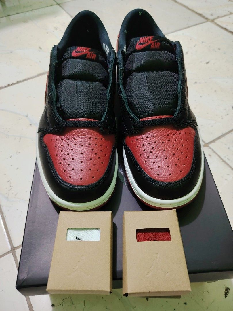 Jordan 1 banned low (Category: Sneakers) located in Cabuyao City. Submitted by litzky2971 (Listing ID 1463514694, Image 1). Description: Brand new jordan 1 banned low Size 9.