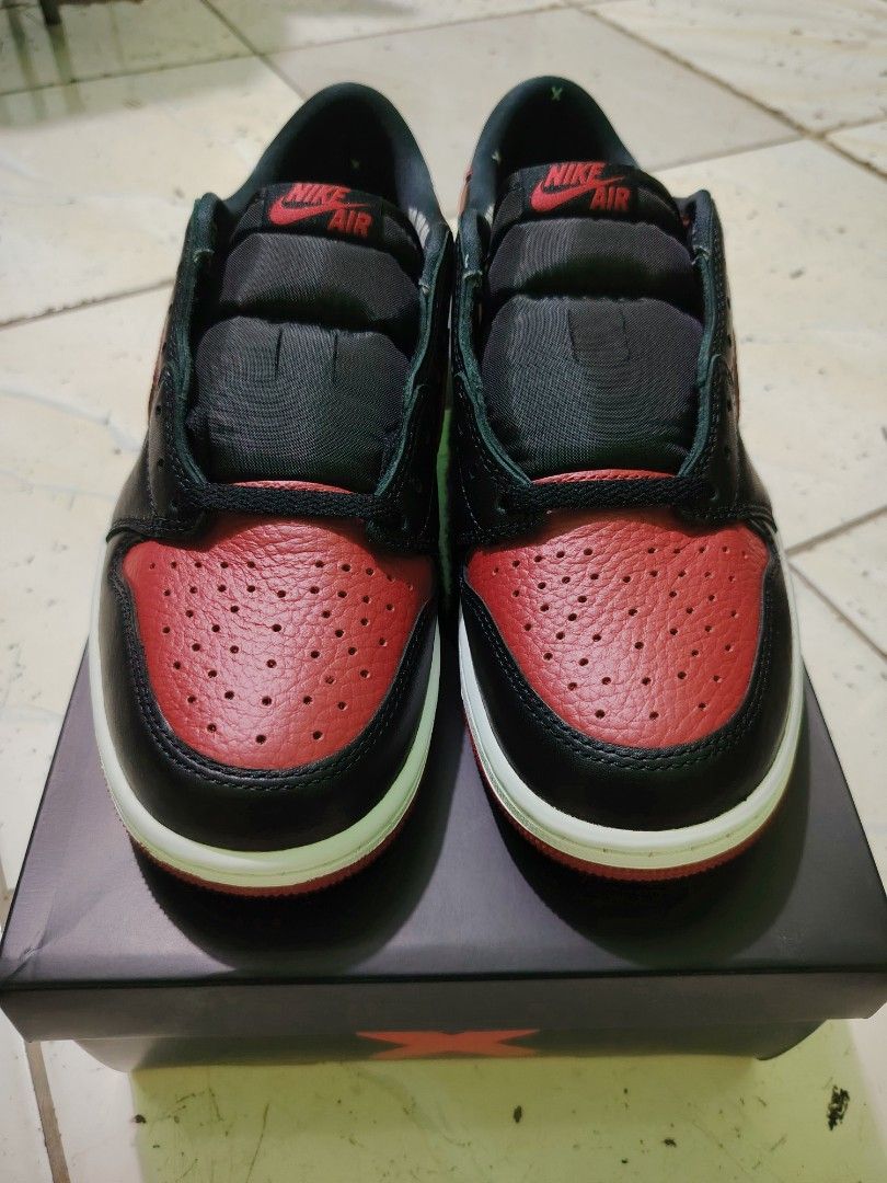 Jordan 1 banned low (Category: Sneakers) located in Cabuyao City. Submitted by litzky2971 (Listing ID 1463514694, Image 2). Description: Brand new jordan 1 banned low Size 9.