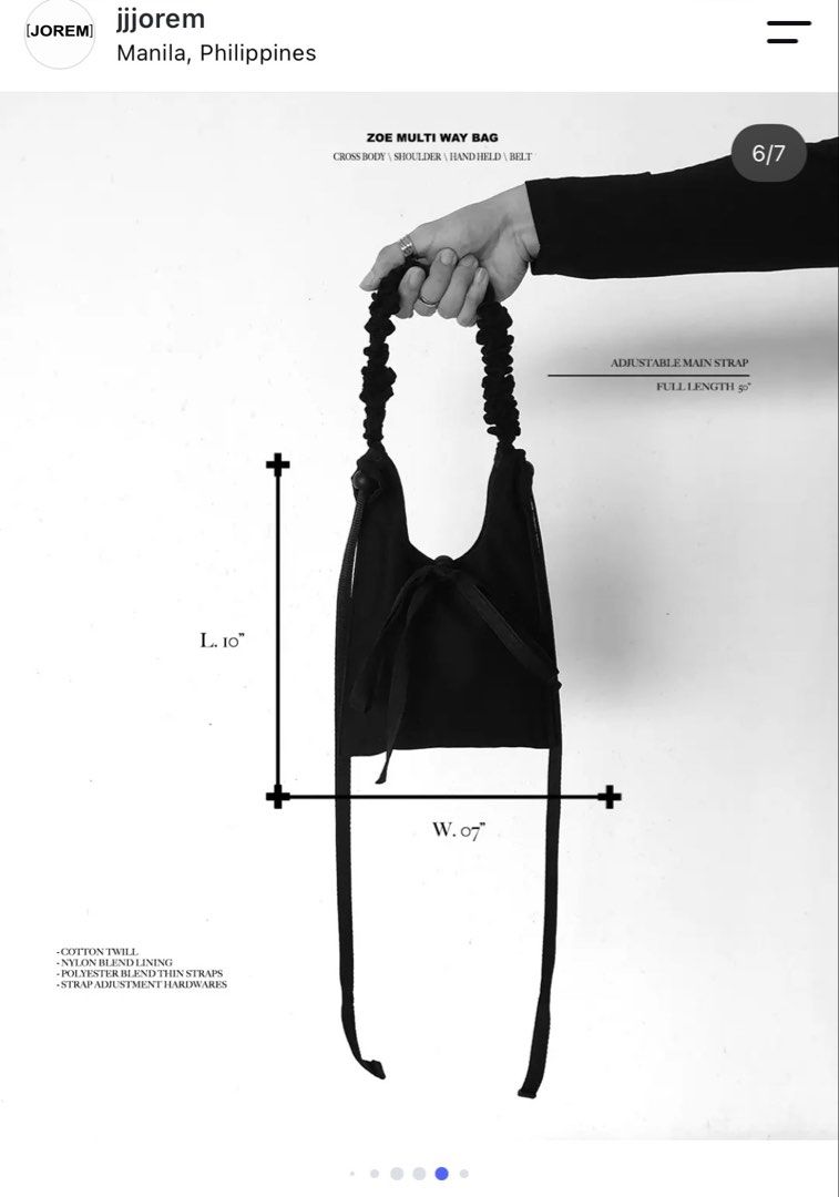 Jorem Zoe Multiway Bag (Category: Cross-body Bags) located in Baguio. Submitted by lovelemons (Listing ID 1463359983, Image 3). Description: Jorem Black Adjustable Bag Small No issues Black color in good condition.
