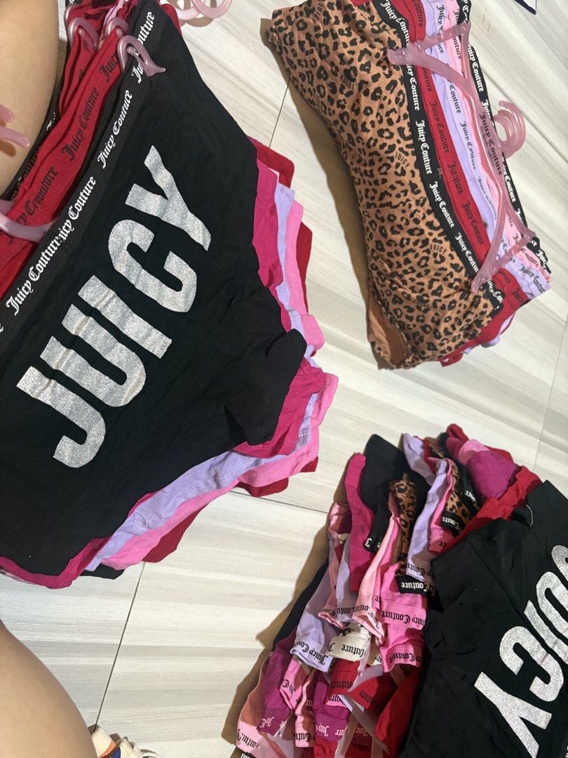 Juicy Couture Underwear Panties Bundle (Category: Undergarments & Loungewear) located in Manila. Submitted by cheapestuffshere (Listing ID 1463407362, Image 1). Description: Brandnew Original Juicy Boyleg & Panty 5pcs per hanger Boyleg Large size available Panty S,M,L available.
