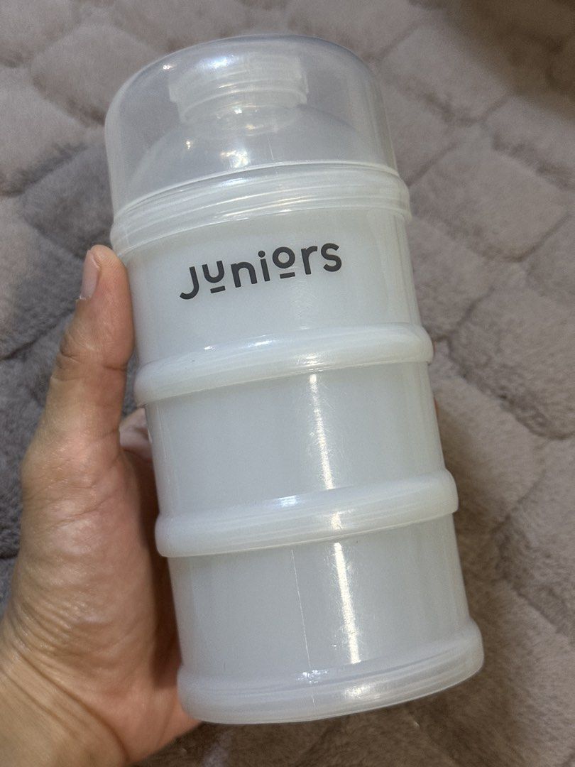 Juniors Stackable Formula Milk Dispenser Portable Container (Category: Breastfeeding & Bottle Feeding) located in Quezon City. Submitted by queerlady (Listing ID 1463453203, Image 1). Description: - Juniors Stackable Formula Dispenser - White plastic with a clear lid - Secure twist-on compartments for each portion - Ideal for on-the-go feeding and travel - Easily portion milk powder for convenience - Keeps formula fresh and ready Like new No issu