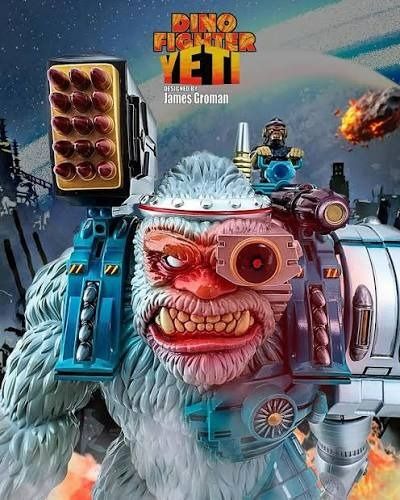 KAIJU ONE Dino Fighter Yeti by James Groman Sofubi (Category: Figurines & Statues) located in Bulacan. Submitted by sofubiman08 (Listing ID 1463359246, Image 1). Description: - Designed by James Groman: Cool Dino Fighter Yeti figure. - Big and highly detailed toy. - Features a robot arm and missile launcher. - Yeti has a fierce expression with mechanical enhancements. - Includes a smaller figure attached to its back. - Perfect for collectors and 