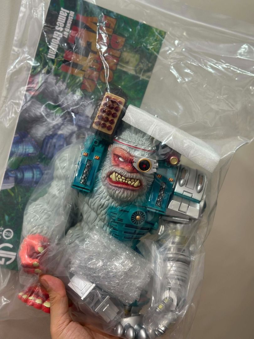 KAIJU ONE Dino Fighter Yeti by James Groman Sofubi (Category: Figurines & Statues) located in Bulacan. Submitted by sofubiman08 (Listing ID 1463359246, Image 3). Description: - Designed by James Groman: Cool Dino Fighter Yeti figure. - Big and highly detailed toy. - Features a robot arm and missile launcher. - Yeti has a fierce expression with mechanical enhancements. - Includes a smaller figure attached to its back. - Perfect for collectors and 