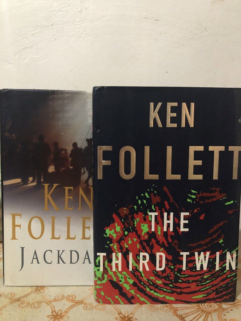 Ken Follett Books (Category: Storybooks) located in Manila. Submitted by moonlightsoul (Listing ID 1463384637, Image 1). Description: - Two Ken Follett novels: 'The Third Twin' and 'Jackdaws' - Hardbound books - Ideal for fans of thrilling reads - Bundle price for both books - Feel free to ask any questions!.