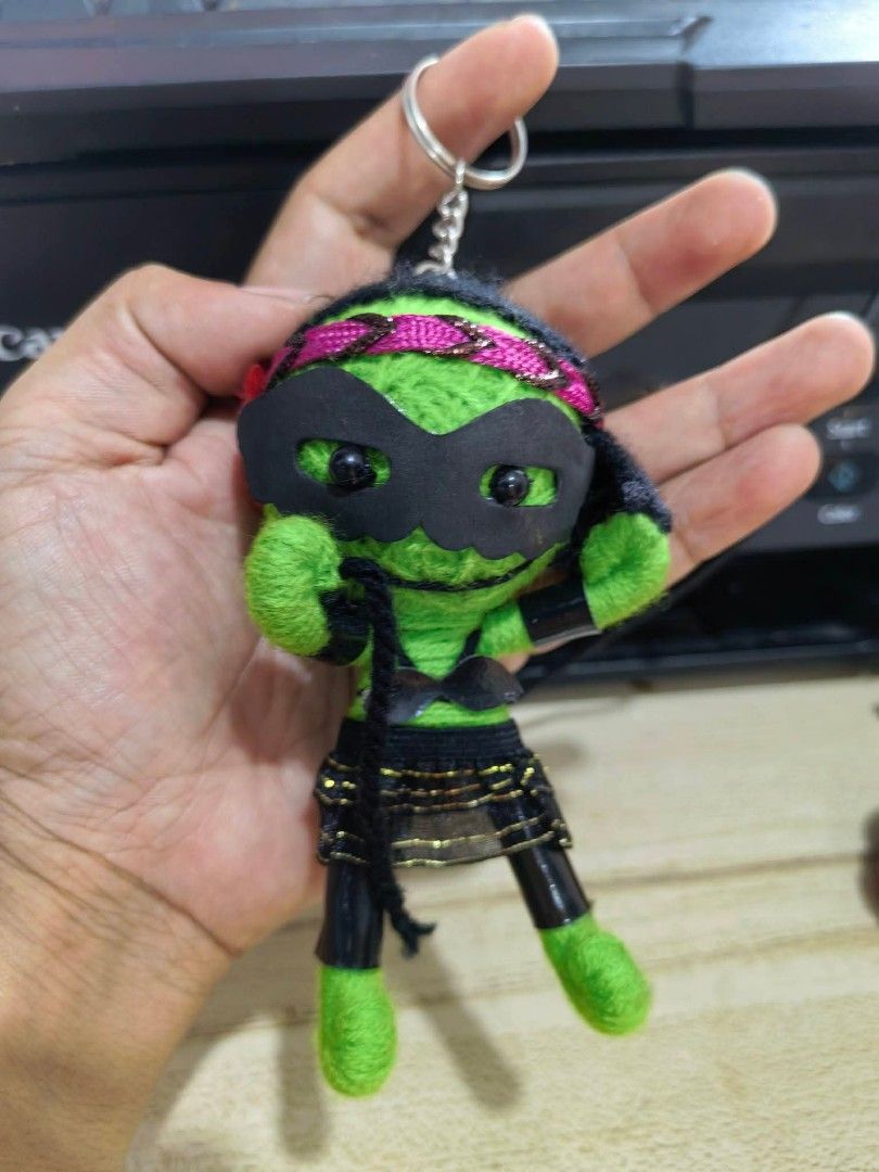 Keychain - Handmade String Doll Keychain (Category: Charms) located in Cebu City. Submitted by dudes_villanueva (Listing ID 1463360204, Image 1). Description: Keychain - Handmade String Doll Keychain 📌 Featuring a black eye mask and a matching skirt..