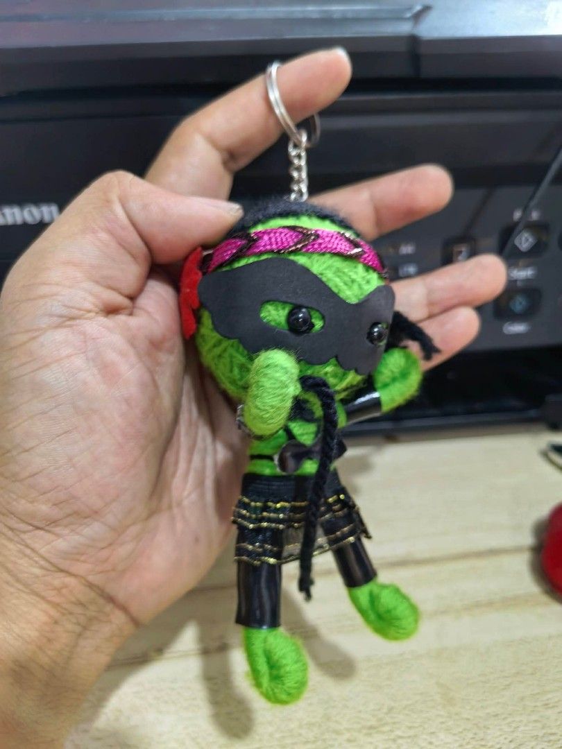 Keychain - Handmade String Doll Keychain (Category: Charms) located in Cebu City. Submitted by dudes_villanueva (Listing ID 1463360204, Image 2). Description: Keychain - Handmade String Doll Keychain 📌 Featuring a black eye mask and a matching skirt..