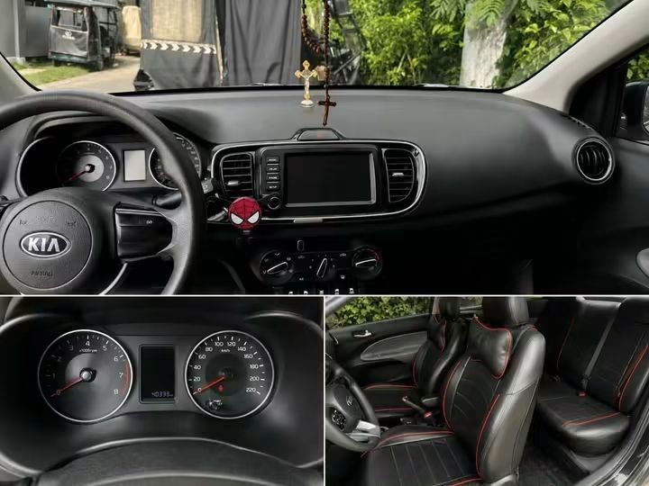 Kia Soluto EX AT Auto (Category: Used Cars) located in Manila. Submitted by fangednoumena (Listing ID 1463507713, Image 3). Description: Helping a friend sell this. FOR SALE 🚗: 2020 Kia Soluto EX AT ✨ Details: • Model: 2020 Kia Soluto AT • Color: Black • 5 Seater Sedan • 4x2 Automatic Transmission • Mileage: 40k+ km Original Odo • Upholstery: Black Leather with red accents • Ceramic Tint installed (Kirena Brand) • 17s White Rays Mags and Yokoham