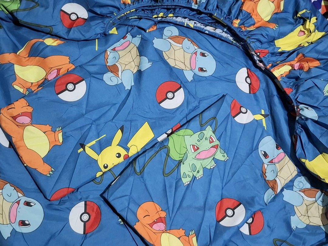 Kids Fitted Sheet & Pillowcase Set - Various Cartoon Designs (Category: Bedding & Towels) located in Bacoor. Submitted by always020623207 (Listing ID 1463335177, Image 3). Description: - Fun and colorful fitted sheet and pillowcase sets for kids. - Available in popular designs: Mickey Mouse, Pokemon, cars, rockets, and more! - Made from soft, comfortable fabric for a good night's sleep. - Fitted sheet has elastic for easy and secure fitting. - Br
