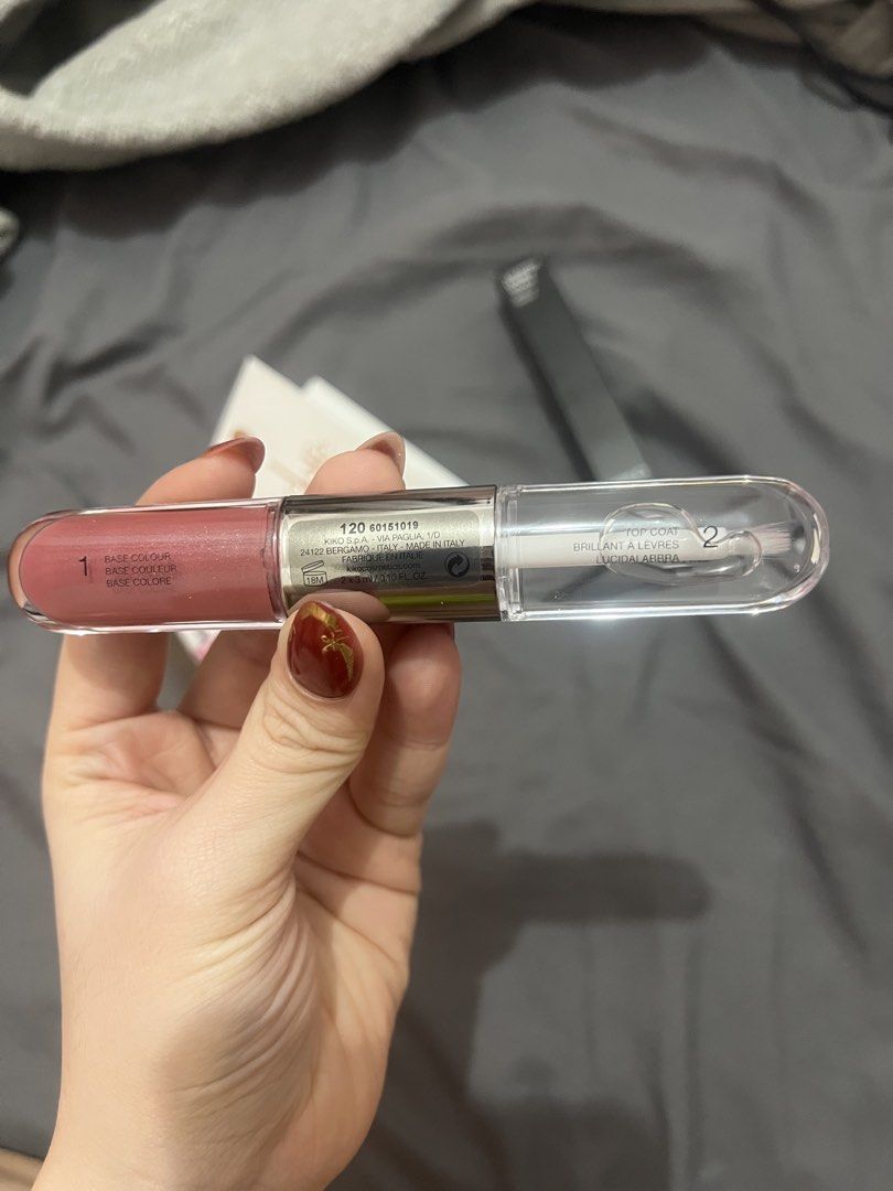 Kiko Milano Double Touch Lipstick and Lipgloss (Category: Makeup) located in Manila. Submitted by issarivra_ (Listing ID 1463518977, Image 2). Description: - Kiko Milano Unlimited Double Touch Lipstick in Shade 120 - Includes 2 FREE Dior Perfume Samples: - J'adore Eau de Parfum - Dior Addict Rose Glow Eau de Parfum - Perfect for trying new scents and a popular lipstick choice. -RFS: Not my shade.