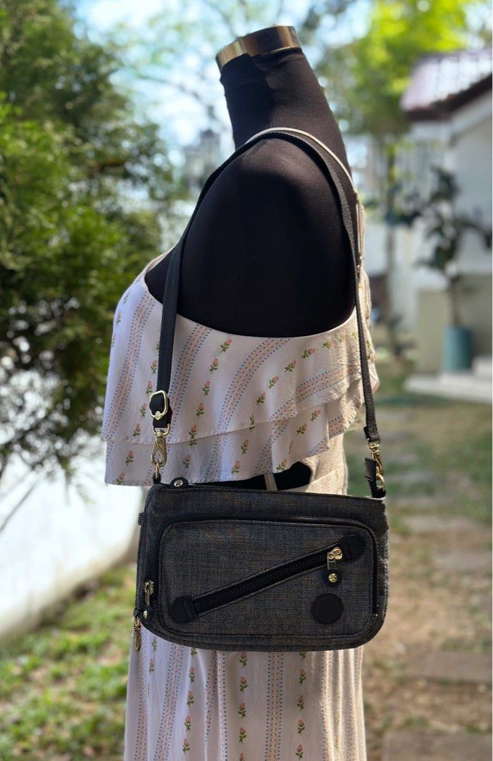 Kipling Milos small shoulder bag (Category: Shoulder Bags) located in Bulacan. Submitted by thriftbagcollections (Listing ID 1463401531, Image 1). Description: This is a Kipling Milos small shoulder bag,featuring a durable fabric construction and a distinctive diagonal front zipper.Excellent condition!Approx;H-6”W-10” strap 14”.