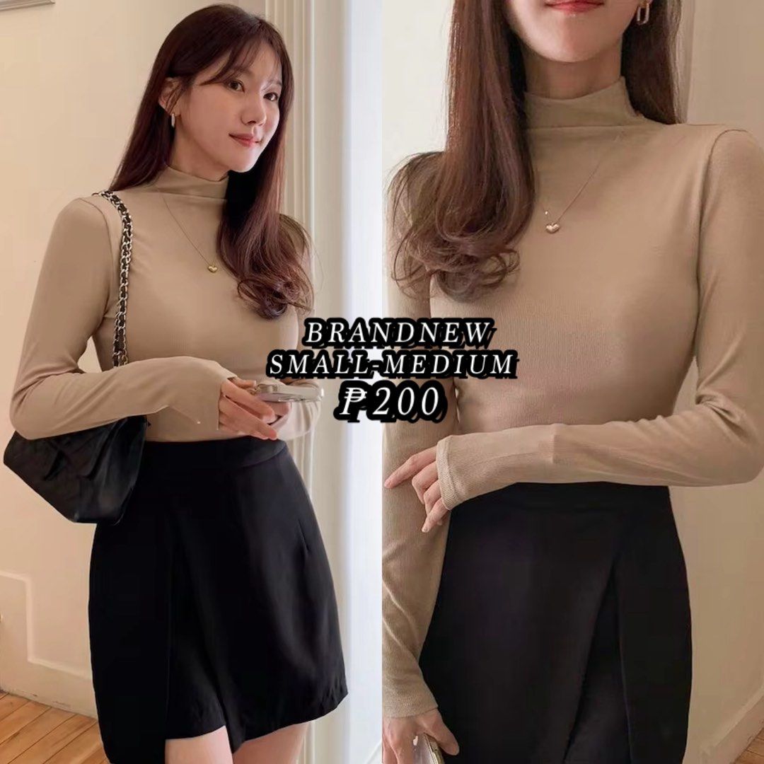 Korean Beige Turtleneck Longsleeve Top (Category: Longsleeves) located in Taguig. Submitted by jane.klosette (Listing ID 1463470093, Image 1). Description: BRANDNEW DELIVERY VIA LALAMOVE, PAYMENT FIRST. 📍 TAGUIG.