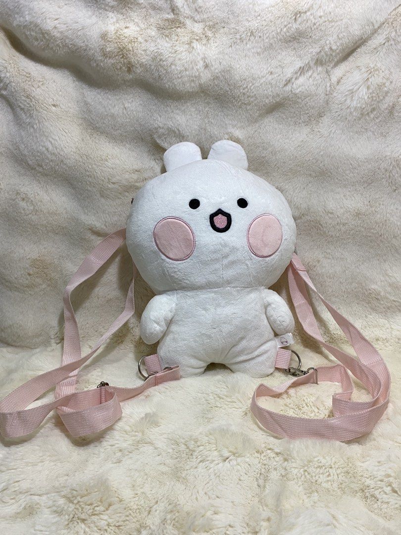 Kumatokichin white bunny plush bag (Category: Backpacks) located in Kalibo. Submitted by ollie_stuffshop (Listing ID 1463553891, Image 1). Description: 34cm x 22cm Before you send your inquiries: ❗️Last Price is already posted ❗️Manage your expectations, WYSIWYG ❗️May need washing ❗️Dropoff is every Wednesday & Sunday .