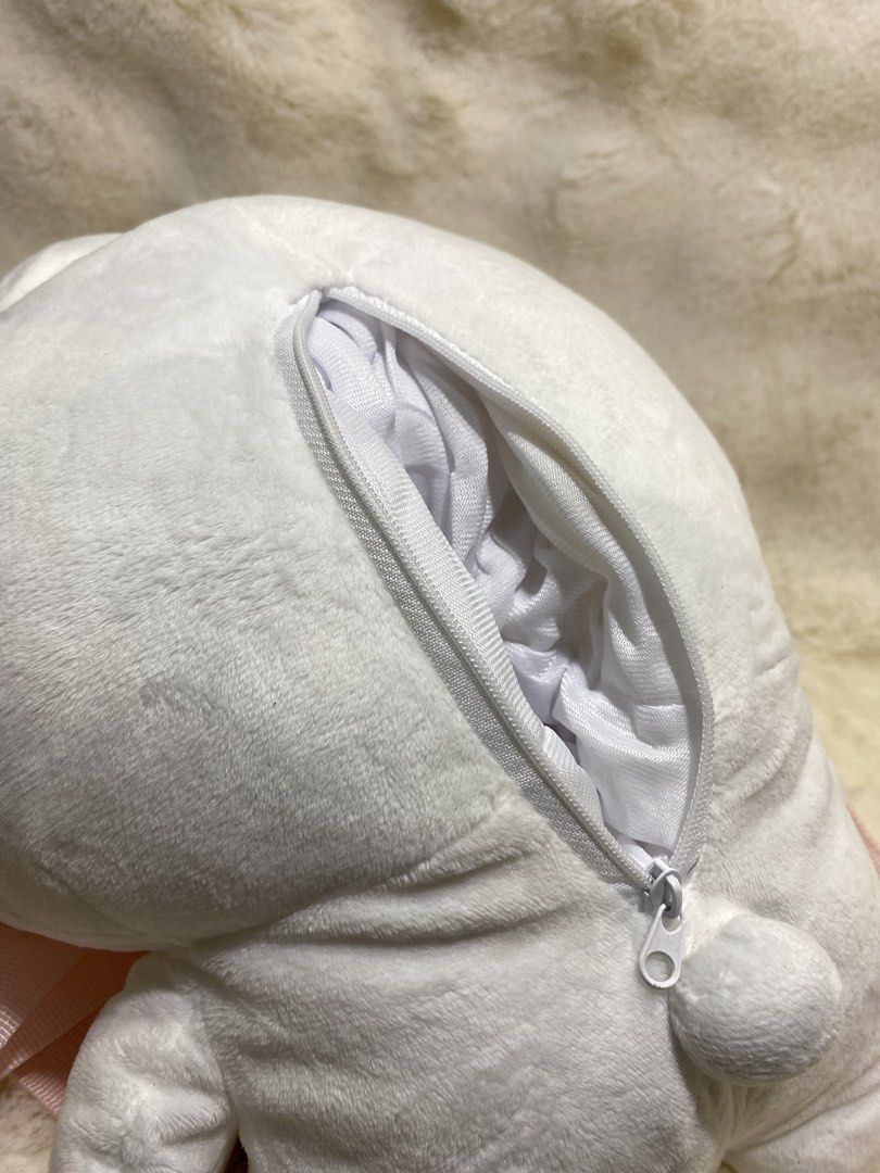 Kumatokichin white bunny plush bag (Category: Backpacks) located in Kalibo. Submitted by ollie_stuffshop (Listing ID 1463553891, Image 3). Description: 34cm x 22cm Before you send your inquiries: ❗️Last Price is already posted ❗️Manage your expectations, WYSIWYG ❗️May need washing ❗️Dropoff is every Wednesday & Sunday .
