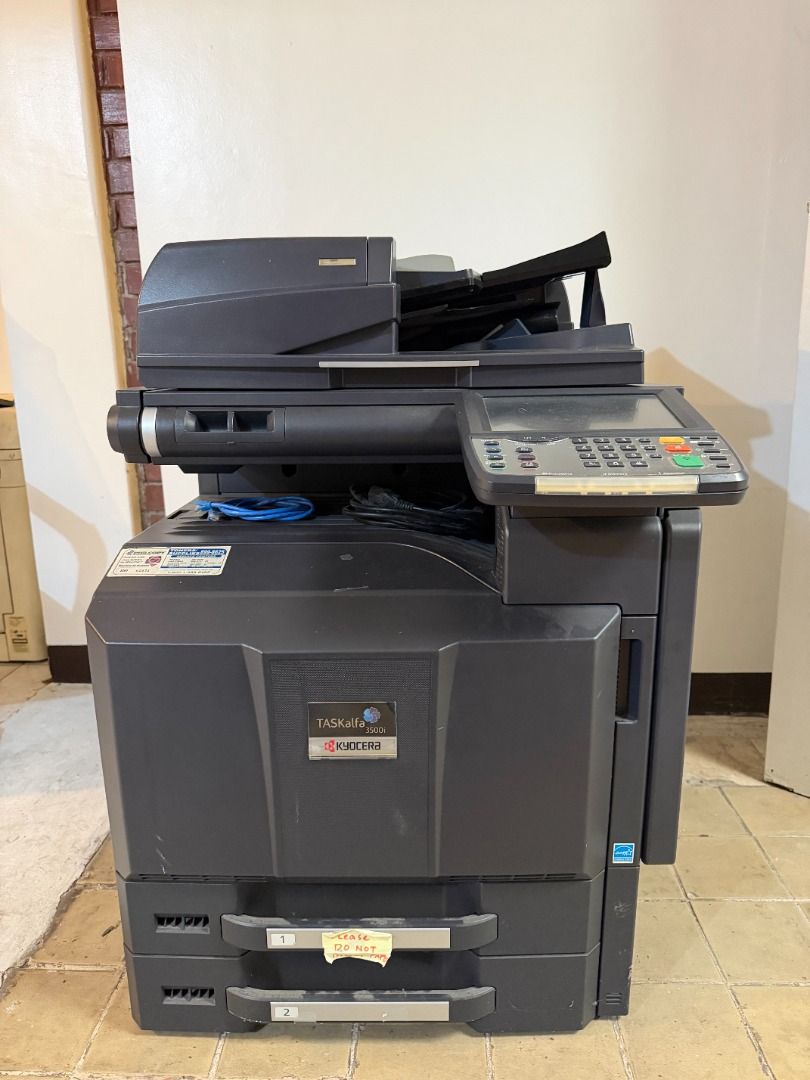 Kyocera TASKalfa 3500i Multifunction Printer Copier Scanner (Category: Printers, Scanners & Copiers) located in Quezon City. Submitted by azzyabrencillo (Listing ID 1463401046, Image 2). Description: Functions: Print, Copy, Scan -Working / powers on -Needs toner and cleaning -Print/copy quality to be checked after toner installation and cleaning -Cable included -Heavy-duty multifunction office copier/printer 📌 IMPORTANT -All units are sold AS-IS