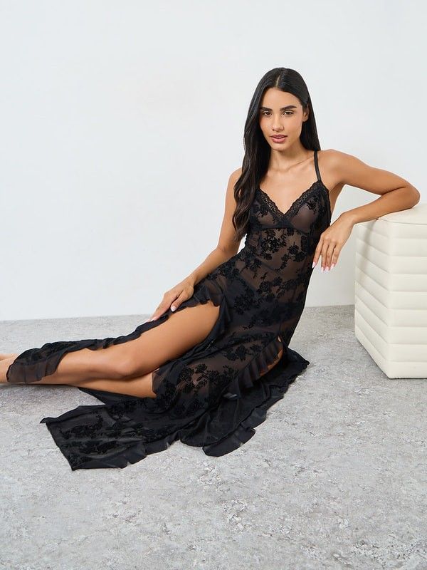 LACE DRESS RUFFLES (Category: Looking For) located in Manila. Submitted by icamalicdem29 (Listing ID 1463385047, Image 2). Description: Lace Patchwork Sheer Ruffle Hem Sexy Camisole Dress or the Sweetheart Neck Lace Ruffle See-Through Cami Midi.