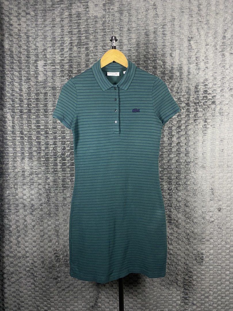 Lacoste Textured Stripes Polo Dress (Category: Dresses) located in Bacolod City. Submitted by treasurehunts.6100 (Listing ID 1463329365, Image 1). Description: Lacoste Textured Stripes Polo Dress Condition - Excellent Color - Green Color rate - 9.8 / 10 No Flaws Size 36 Dimensions : Width - 17 Length - 35 Brands you might find on my profile : ( Cos, Uniqlo, H&M, Zara, Muji, Ralph Lauren, Hugo Boss, Fred Perry, Lacoste, Armani, Oakley, The North F