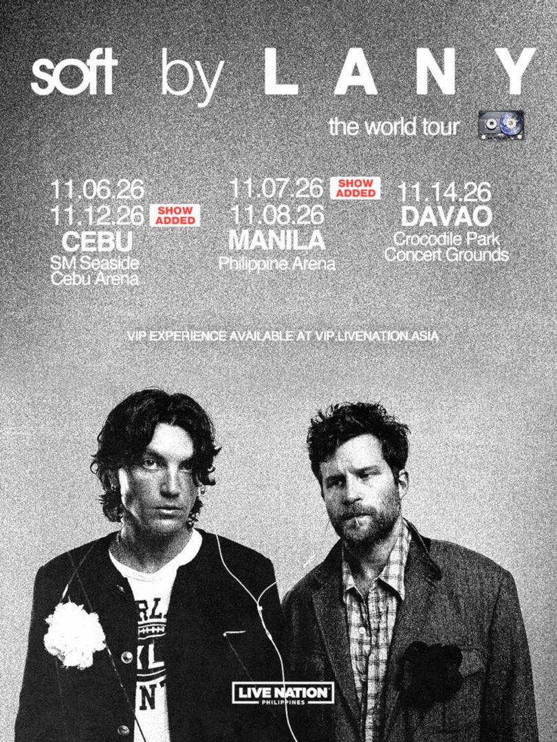 LANY - Soft World Tour Floor Standing (Category: Events Tickets) located in Taguig. Submitted by shop.p (Listing ID 1463539621, Image 1). Description: Selling 2 unclaimed floor standing tickets on Nov 7. We can claim the ticket together 25k nego (purchased with ticket assistance) for 2 tickets Rfs: need to attend an event on the same date Available for trade also.