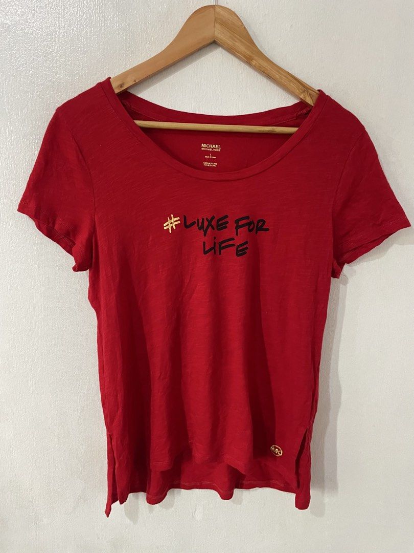 Large MK Michael Kors womens red shirt tee blouse algodon (Category: Shirts) located in Quezon City. Submitted by johnofmanila (Listing ID 1463353721, Image 2). Description: Dimes 19wx26L Large fit MK Michael Kors Algodon tops Bnew price 100usd Condition Excellent! Superb! Item storage code 1.1.3.
