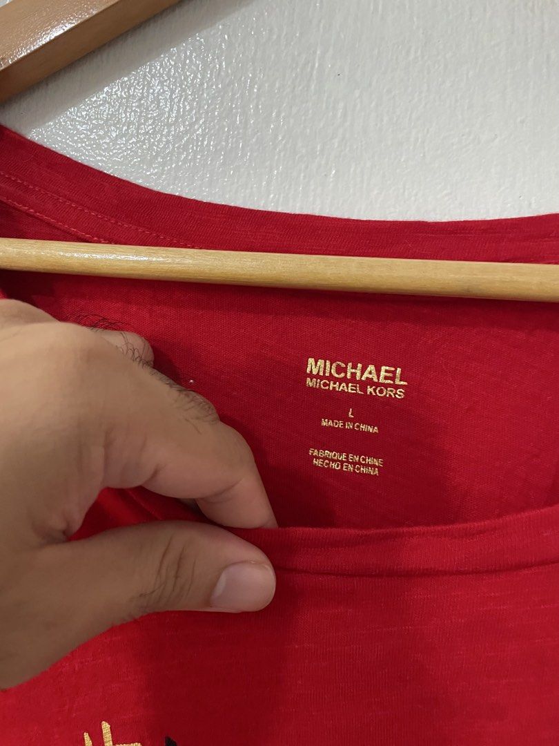 Large MK Michael Kors womens red shirt tee blouse algodon (Category: Shirts) located in Quezon City. Submitted by johnofmanila (Listing ID 1463353721, Image 3). Description: Dimes 19wx26L Large fit MK Michael Kors Algodon tops Bnew price 100usd Condition Excellent! Superb! Item storage code 1.1.3.