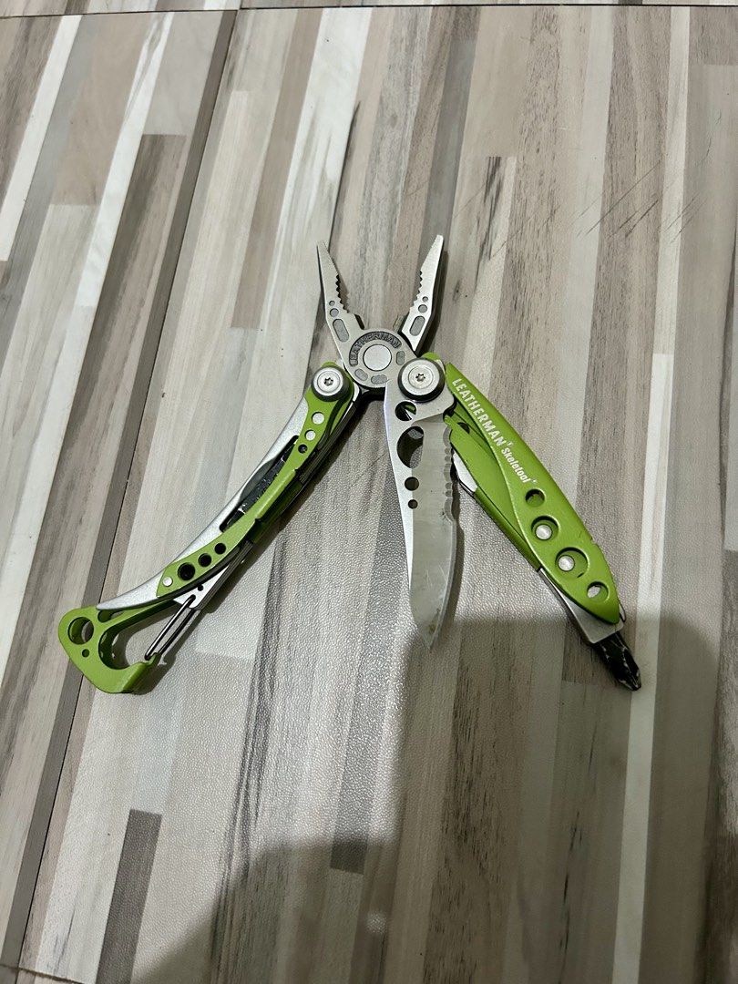 Leatherman Skeletal Multi-tool Pliers Knife (Category: Hiking & Camping) located in Makati City. Submitted by imperator23 (Listing ID 1463552247, Image 2). Description: - Leatherman Skeletal Multi-tool - Features pliers and a knife - Knife blade has a serrated edge - Includes a carabiner clip for easy attachment - Ideal for everyday carry (EDC) or outdoor adventures - Compact and lightweight design - bought in Hahn SM Megamall - no more box.