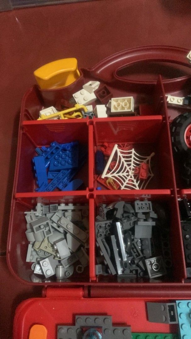 LEGO Storage Case and Assorted Lego Bricks (Category: Lego & Building Sets) located in Marikina City. Submitted by juandee (Listing ID 1463427703, Image 3). Description: LEGO ASSORTED PIECES WITH RED CARRYING CASE ALL LEGO MARKINGS AS IS (Google Lens: mostly LEGO 70905 pieces) .