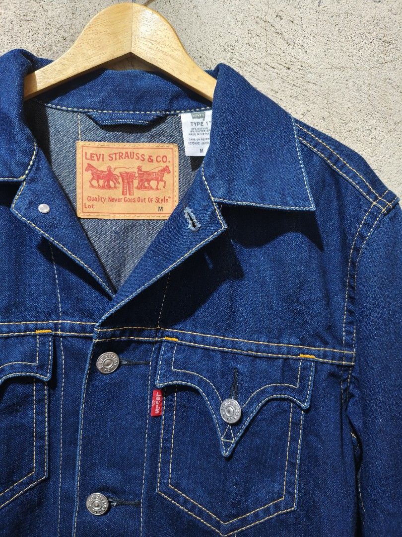 Levi's Type 1 "Iconic" trucker jacket (Category: Coats, Jackets and Outerwear) located in Cagayan de Oro. Submitted by thrift-japanuksurplus (Listing ID 1463375370, Image 3). Description: Levi's Type 1 "Iconic" trucker jacket W : 21 L : 27 Condition : 9.5/10 like new Color rate : 9.5/10 Authentic ✅✅ LIKE NEW! ITEM FROM ABROAD ONLY WORE FEW TIMES..