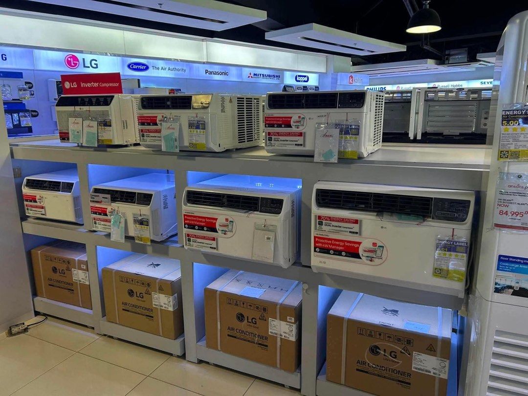 LG WINDOW TYPE INVERTER AIR CONDITIONER (Category: TV) located in Quezon City. Submitted by annys.online (Listing ID 1463503490, Image 1). Description: LG WINDOW TYPE INVERTER AIRCON LA080GC2 SRP 35,888I CASH 21,900 LA080ENT DISCOUNTED 18,500 LA100GC2 SRP 39,888 CASH 20,400 LA100ENT DISCOUNTED 20,000 LA150GC1 compact size Cash 23,200 LA150GC2 SRP 45,288 CASH 29,000 LA200GC2 SRP 57,288 CASH 39,300 LA250GC2 SRP 64,888 CASH 43,300 Brand new and seal