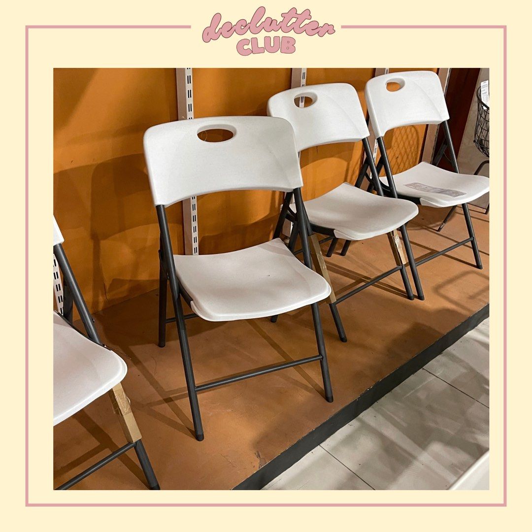 Lifetime foldable chair (Category: Chairs) located in Muntinlupa City. Submitted by declutter.clubph (Listing ID 1463477329, Image 1). Description: Lifetime foldable chair In stock: 10pcs ₱2,000 each ✨ Price still negotiable ✨ Location: RMT industrial complex, muntinlupa RMT warehouse 31AD.