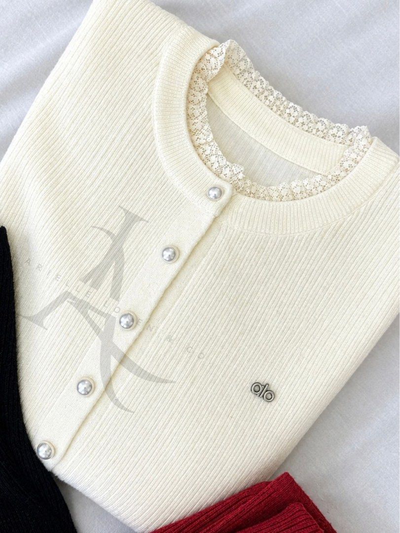 LIGHT CREAM - ROUND NECK KNITTED CARDIGAN (Category: Coats, Jackets and Outerwear) located in Manila. Submitted by ariellelorenco (Listing ID 1463349188, Image 2). Description: 👉🏻Knitted cardigan 👉🏻Stretchable fabric 👉🏻Smooth and soft fabric (non itchy) 👉🏻Can fit up to XL (or more than) 👉🏻Pearl-like buttons (all working buttons) 👉🏻Round neckline with lace details 👉🏻22 in length 👉🏻Bust size up to 40 in max 👉🏻With stitched in meta