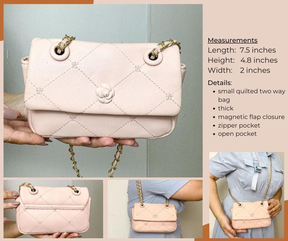 Light Pink Small Bag (Code: B195) (Category: Clutches) located in Mandaluyong City. Submitted by thriftandiapreloved (Listing ID 1463430294, Image 1). Description: Items are used/preloved/ukay2x, in good or slightly used condition. Please check remarks in RED font color for the flaws observed. If none indicated, none observed po. Measurements are also indicated in the photo. Thank you!.