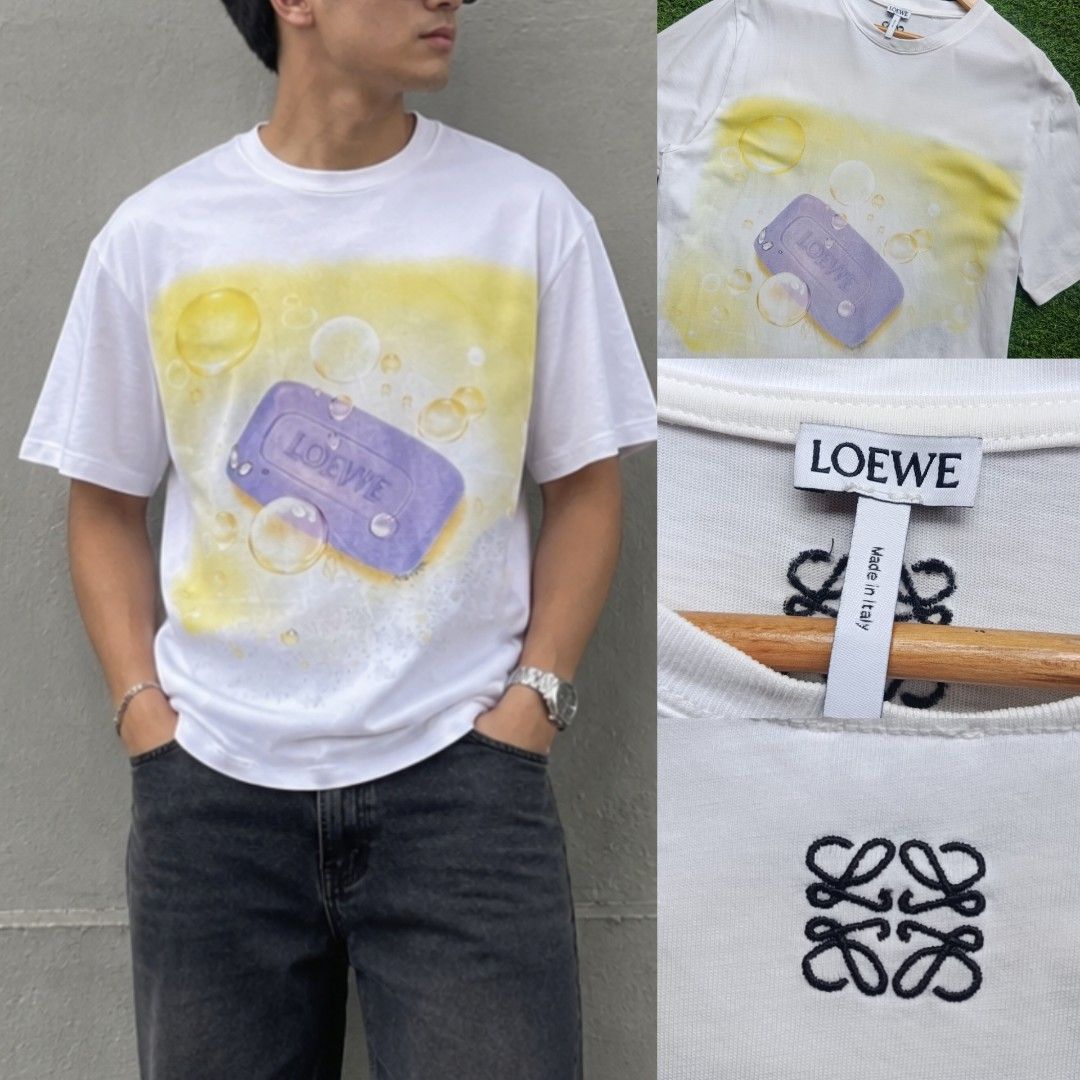 LOEWE Soap Tee 🔥 (Category: Tshirts & Polo Shirts ) located in Davao. Submitted by eve_vintage (Listing ID 1463444078, Image 1). Description: Loewe Soap Tee🔥 Size: Large Dimes:21x30.5 No Issues Excellent Condition 450+ sf only.