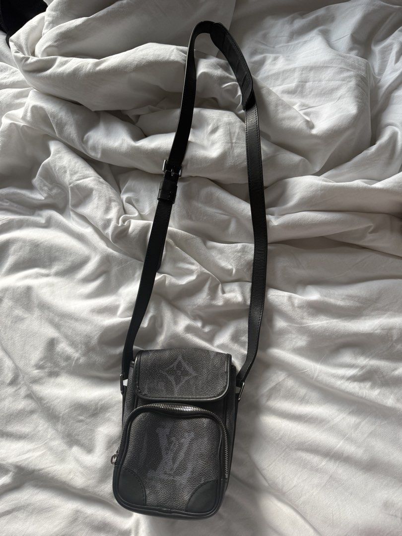 Louis Vuitton Monogram Nano Amazon Crossbody Bag (Category: Luxury Bags & Wallets) located in Manila. Submitted by noblebird-96e2 (Listing ID 1463414002, Image 3). Description: - Louis Vuitton Nano Amazon crossbody bag - Classic Monogram canvas with black leather trim - Zippered front pocket and main compartment - Adjustable strap for comfortable wear - Ideal for carrying daily essentials - Note: Some wear on the strap as pictured.