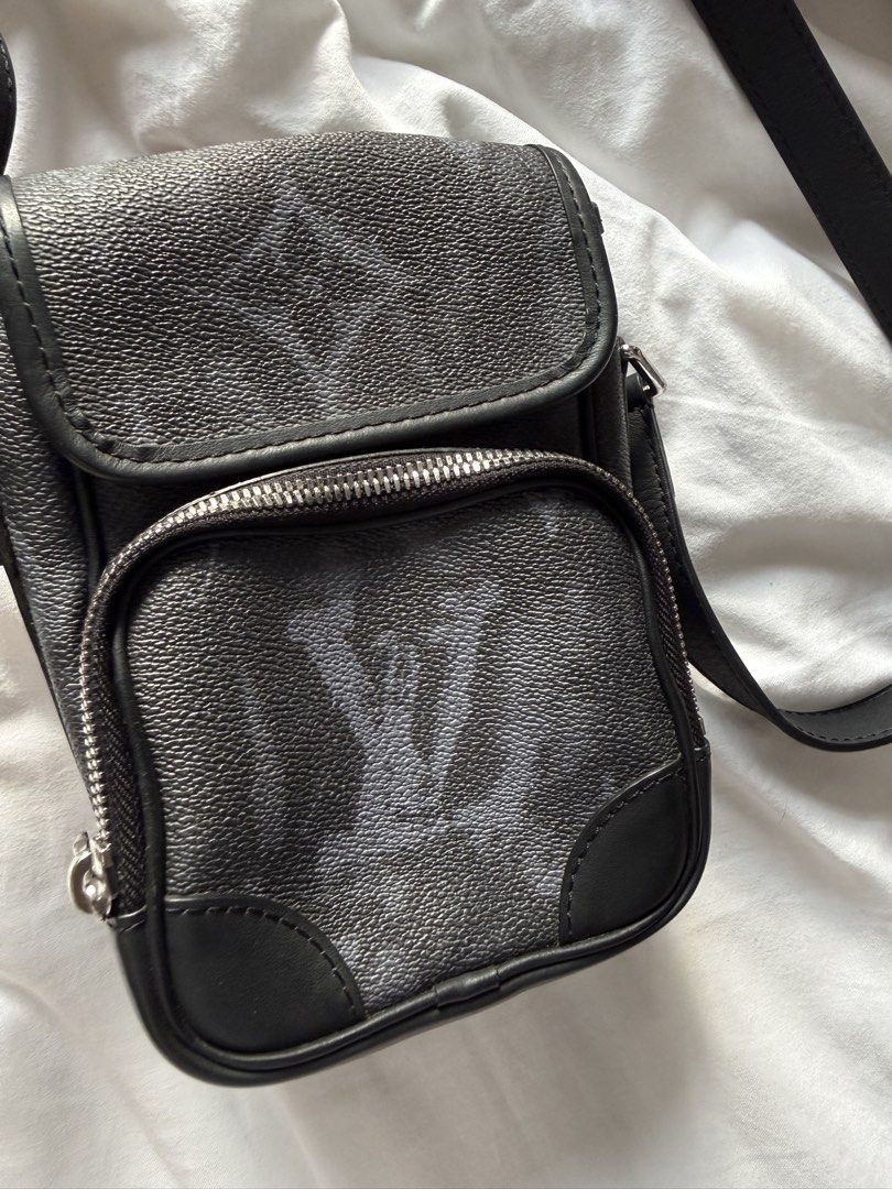 Louis Vuitton Monogram Nano Amazon Crossbody Bag (Category: Luxury Bags & Wallets) located in Manila. Submitted by noblebird-96e2 (Listing ID 1463414002, Image 2). Description: - Louis Vuitton Nano Amazon crossbody bag - Classic Monogram canvas with black leather trim - Zippered front pocket and main compartment - Adjustable strap for comfortable wear - Ideal for carrying daily essentials - Note: Some wear on the strap as pictured.