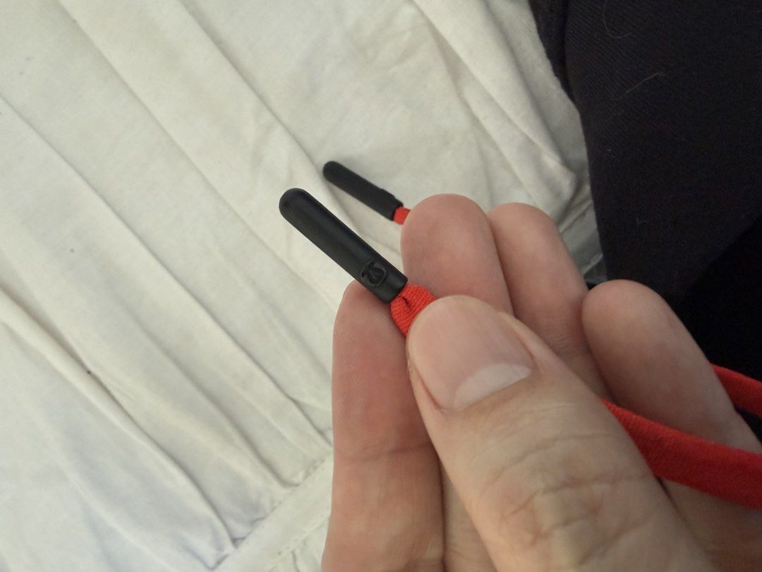 Lululemon Black Athletic Pants with Zippers (Category: Activewear) located in Makati City. Submitted by imtheseller001 (Listing ID 1463371811, Image 3). Description: - Black Lululemon athletic pants - Zippered ankles for adjustable fit - Lululemon logo on the leg - Drawstring waist with red accents - Comfortable and versatile for workouts or casual wear.