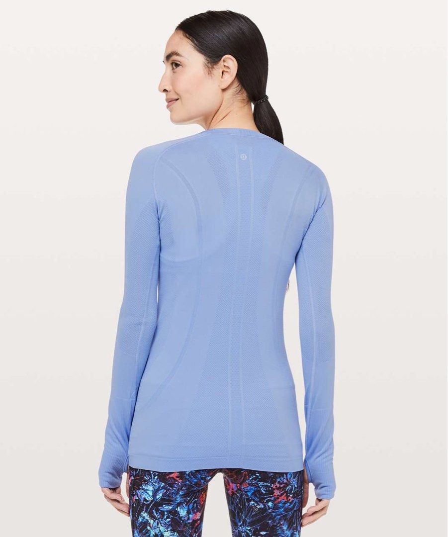 Lululemon Swiftly Tech Long Sleeve Crew dot 4 (Category: Activewear) located in Iba. Submitted by xooperfindslb (Listing ID 1463432308, Image 2). Description: Lululemon Swiftly Tech Long Sleeve Crew Dot 4 Color: Hydrangea Blue Color may vary due to lightings Good condition No issue.