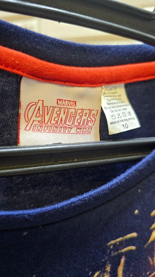 Marvel Avengers Infinity War T-shirt Size 10 (Category: Tshirts & Polo Shirts ) located in Quezon City. Submitted by dawnest (Listing ID 1463504496, Image 3). Description: - Navy blue Marvel Avengers Infinity War t-shirt - Features Avengers characters from the movie - Size: 10 - Approximate Measurements: 16 inches (width) x 20 inches (length) - Ideal for any Marvel fan!.