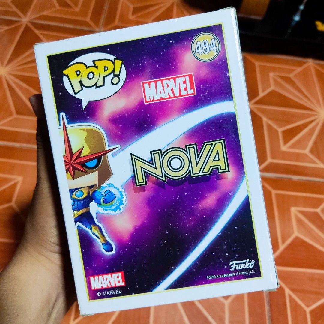 Marvel Funko Pop! Nova 494 Special Edition (Category: Designer & Blind Box Toys) located in San Jacinto. Submitted by ratedrnavarro11 (Listing ID 1463481672, Image 2). Description: - Marvel Funko Pop! Figure - Character: Nova - Edition: 494 Special Edition - Condition: Brand new, in original box - Box Condition: Good - Ideal for Marvel and Nova fans/collectors.