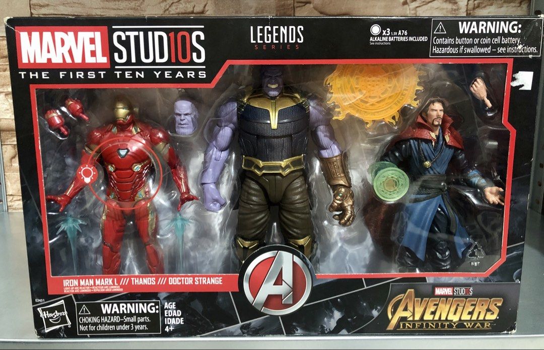 Marvel Studios Legends Iron Man, Thanos, Doctor Strange Set (Category: Figurines & Statues) located in Marilao. Submitted by car_ouseller1234 (Listing ID 1463327529, Image 1). Description: - Marvel Studios: The First Ten Years Legends Series - Includes Iron Man Mark L, Thanos, and Doctor Strange - Figures from Avengers: Infinity War - Perfect for Marvel collectors.