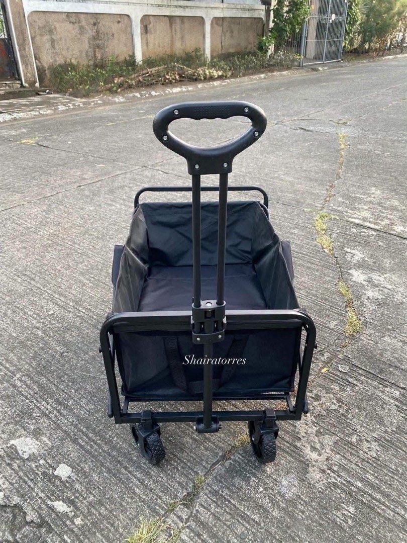 Medium folding wagon cart (Category: Hiking & Camping) located in Las Pinas. Submitted by shytorres (Listing ID 1463477179, Image 1). Description: MEDIUM SIZE FOLDING WAGON 🛒 (75x50x101 cm) ₱1,600 only ‼️ Heavduty up to 150kgs load capacity Pickup / deliver : 📍Las piñas 📍General Trias, Cavite 💬 PM FOR ORDERS & INQUIRIES ❤️.