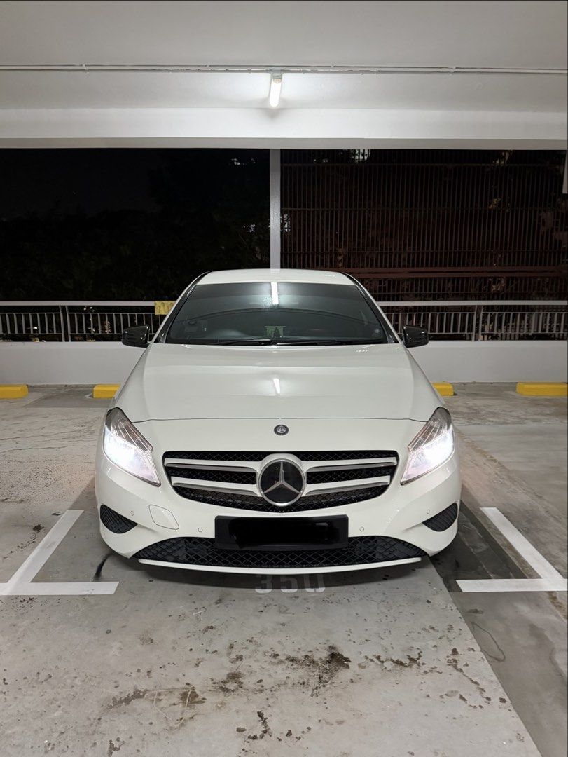 Mercedes-Benz A-Class A 200 Blue Efficiency Auto (Category: Used Cars) located in Singapore. Submitted by 8pineapple (Listing ID 1463428771, Image 1). Description: White Mercedes-Benz A200. Automatic transmission. Clean interior with leather seats. Comes with a large infotainment screen and reverse camera. Well maintained. Ready for a new owner. Viewing by appointment..