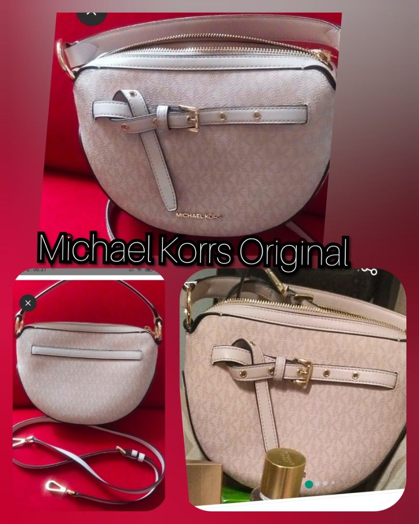 Michael Kors Original Monogram Belt Bag (Category: Announcements) located in Binan City. Submitted by espinosaisabela67 (Listing ID 1463351078, Image 1). Description: Original Michael Kors belt bag. Features the classic MK monogram pattern. Comes with an adjustable strap and gold hardware. Can be worn as a crossbody or around the waist. Great for keeping essentials handy..