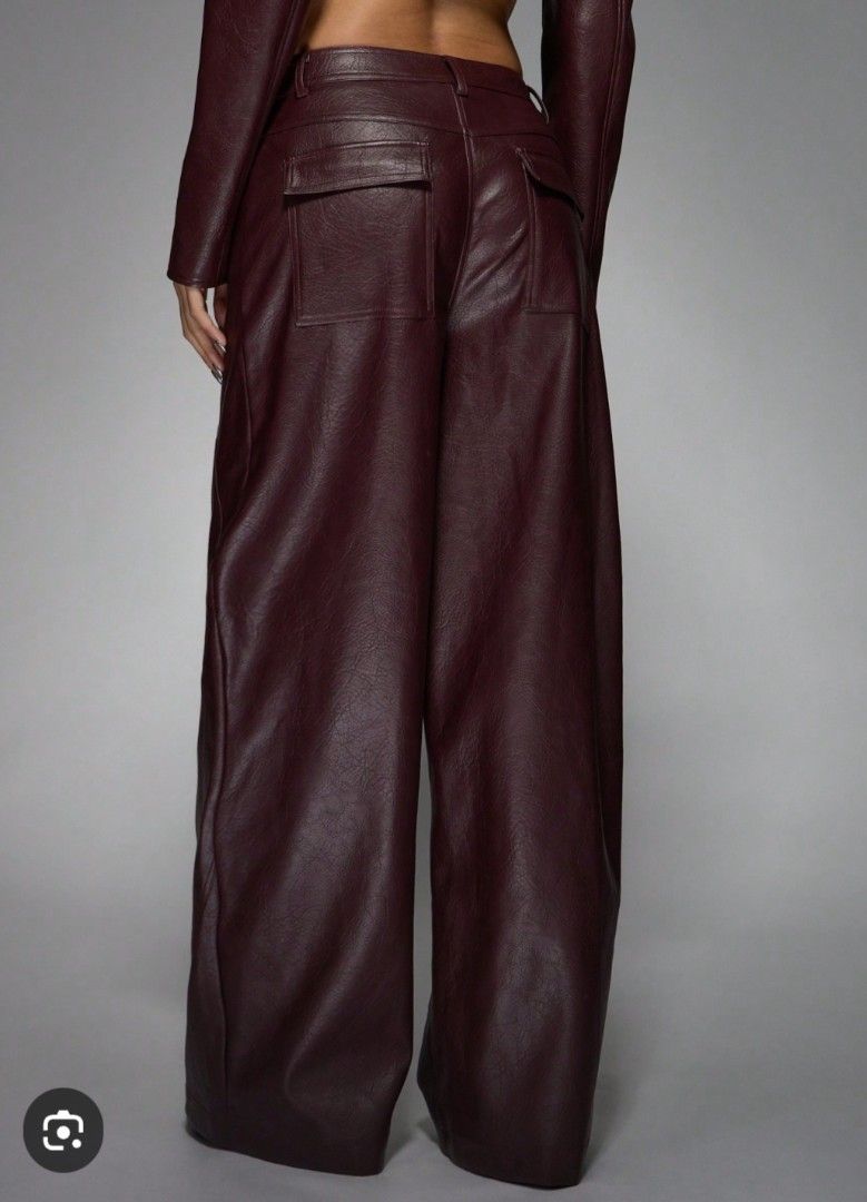 Missguided Maroon Leather Baggy Pants (Category: Other Bottoms) located in Trece Martires City. Submitted by closette.ph (Listing ID 1463381850, Image 2). Description: 💌 click photos to view full item - brand new - fits size medium to large - 42 length - unisex - small on tag, but fits up to large - thick leather.